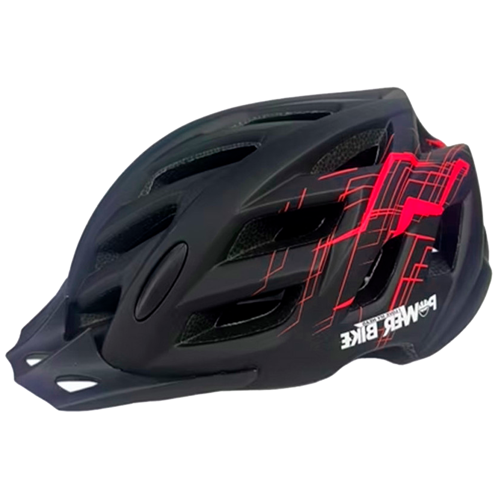Casco Deportivo con Luz Negro-Rojo