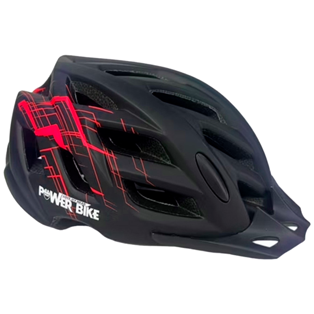 Casco Deportivo con Luz Negro-Rojo