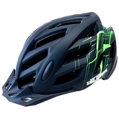 Casco Deportivo con Luz Negro-Verde
