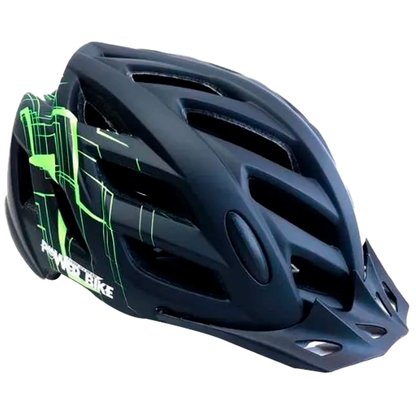 Casco Deportivo con Luz Negro-Verde