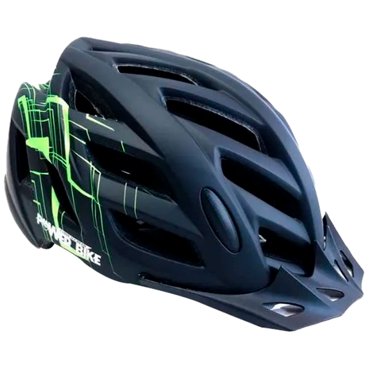 Casco Deportivo con Luz Negro-Verde