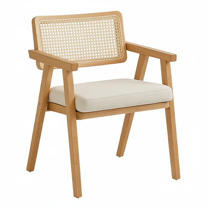 Sitial Acolchado Chandigarh Butaca Rattan - Madera