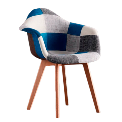 Butaca Patchwork Wood Celeste