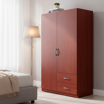 Closet 120x50x180 2 Puertas 2 Cajones Cerezo