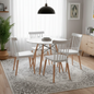 Comedor Mesa Redonda blanca 100cm + 4 sillas Windsor blanca