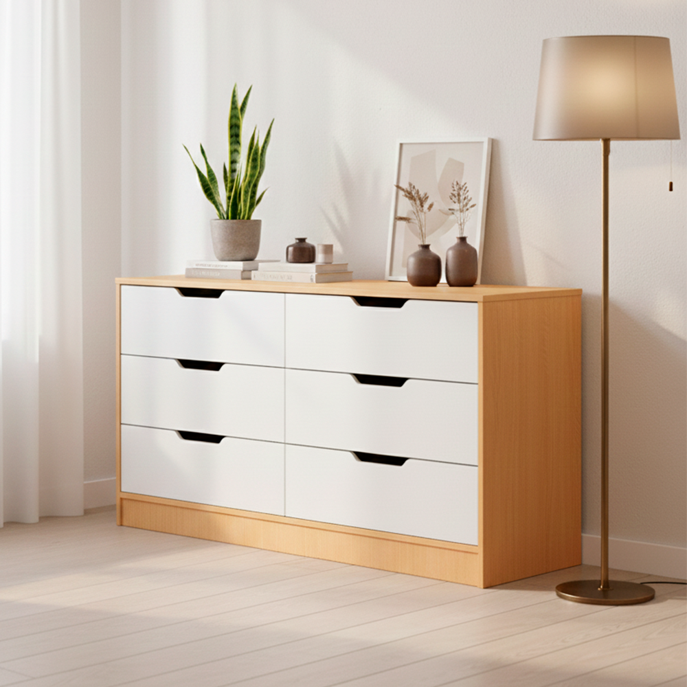 Cómoda Misuri 6 Cajones Carvalo