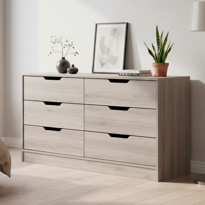 Cómoda Misuri 6 Cajones Roble Santana