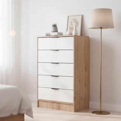 Cómoda cover 5 cajones Roble Santana