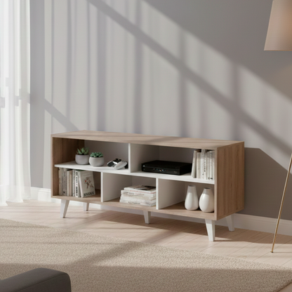 Rack Tv Luisiana Roble Santana/Blanco