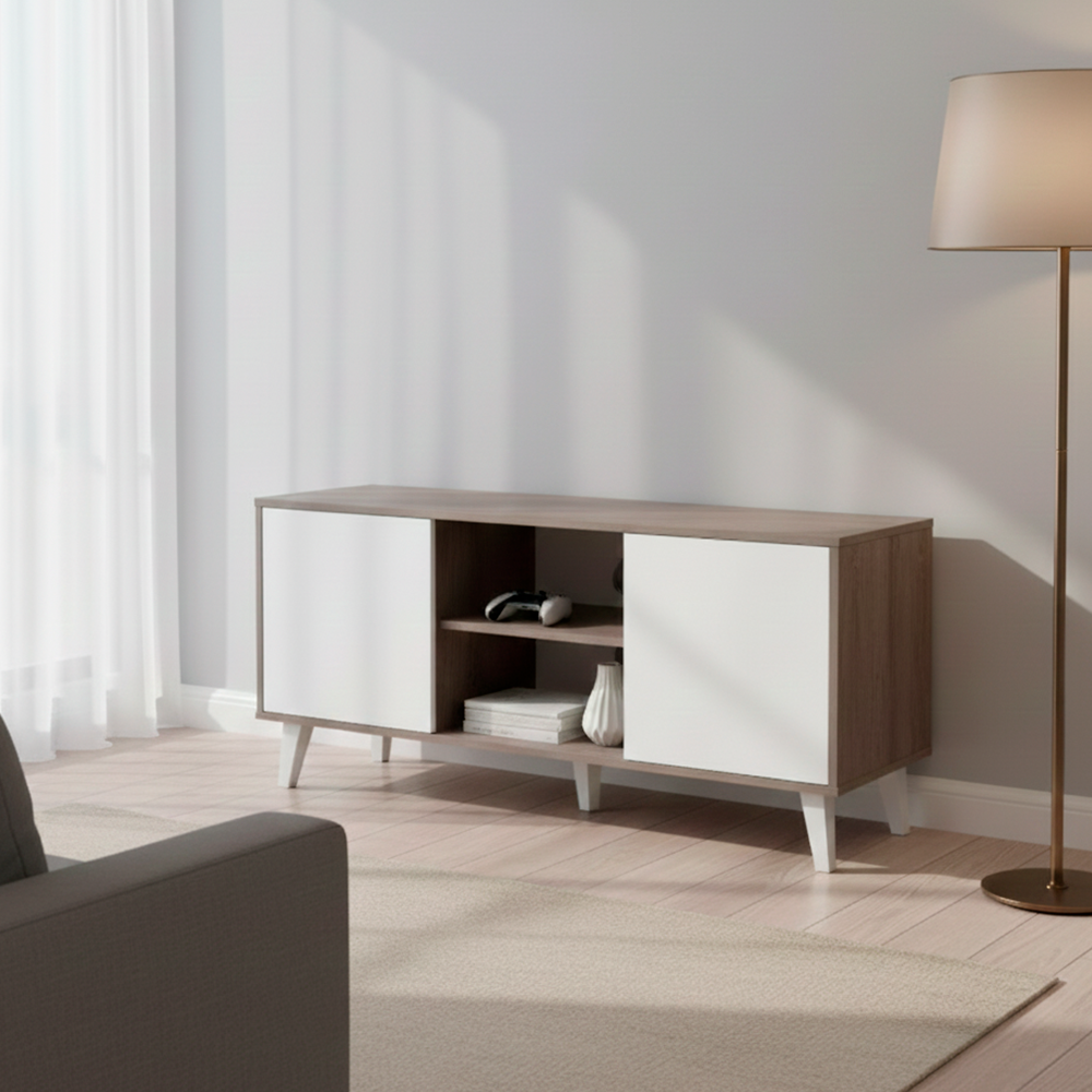 Rack Tv Atlanta Roble Santana/Blanco