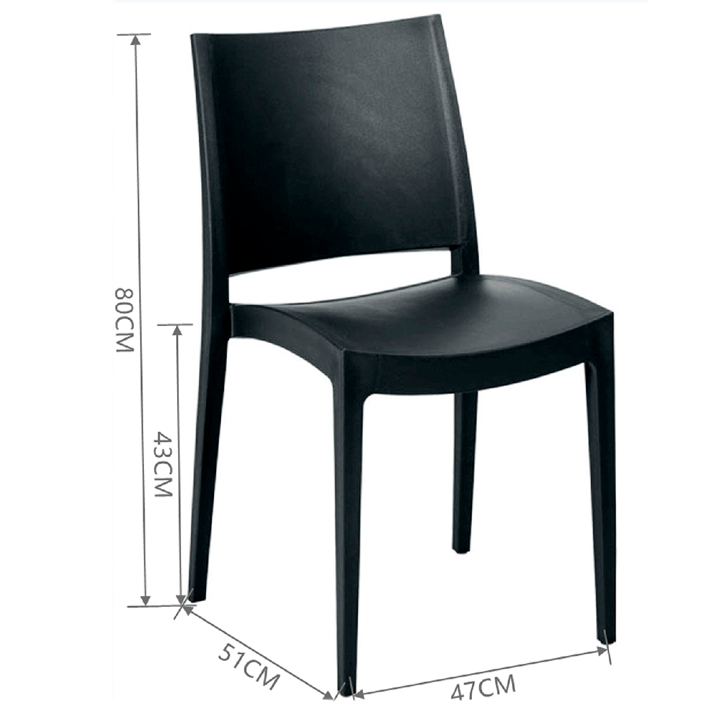 Silla de Exterior Restaurant Negra