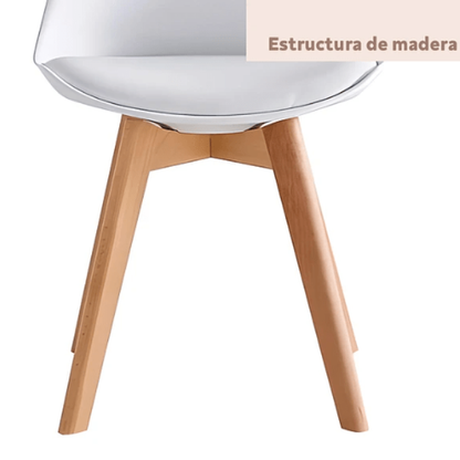 Silla Tulip Acolchada Blanco