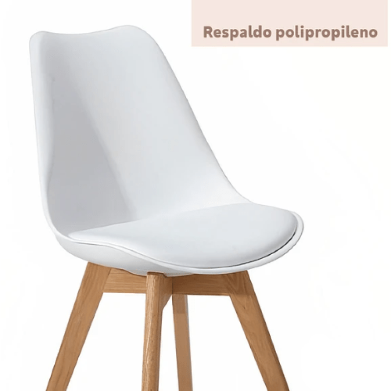 Silla Tulip Acolchada Blanco