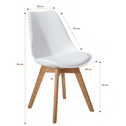 Silla Tulip Acolchada Blanco