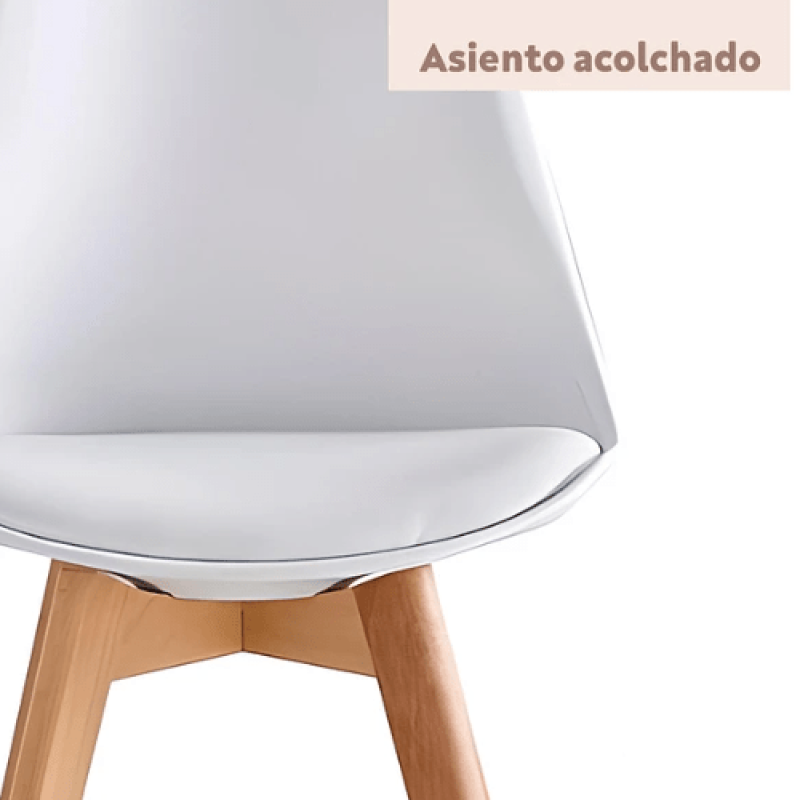 Silla Tulip Acolchada Blanco