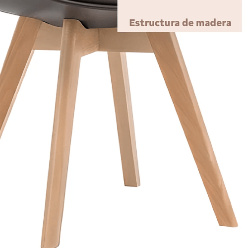 Silla Tulip Acolchada Negro