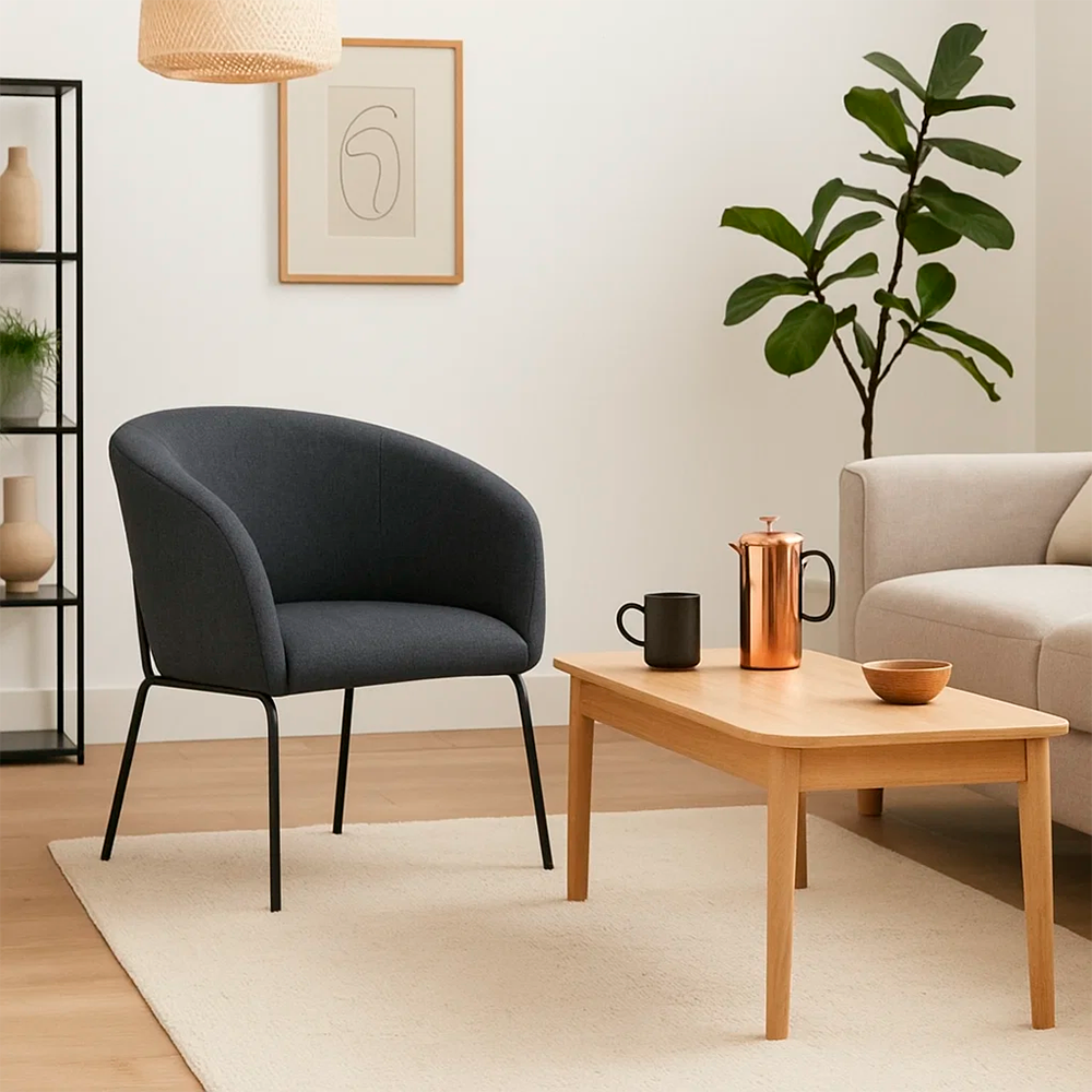 Sillón Arko de Terciopelo Gris