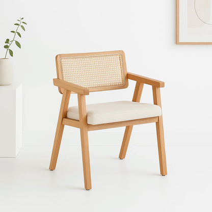 Sitial Acolchado Chandigarh Butaca Rattan - Madera