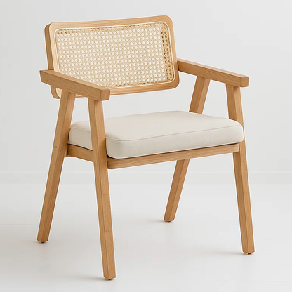 Sitial Acolchado Chandigarh Butaca Rattan - Madera