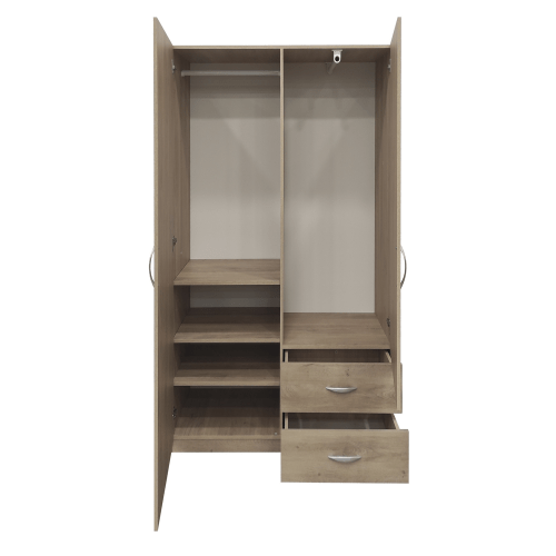 Closet 80x50x180 2 Puertas 2 Cajones Jerez - Relámpago.Shop