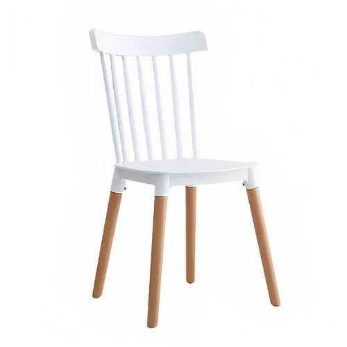 Comedor Mesa Redonda blanca 80cm + 4 sillas Windsor blanca - Relámpago.Shop