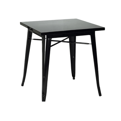 Comedor Mesa Tolix 80x80cm + 4 sillas Tolix Negras - Relámpago.Shop