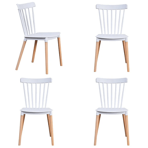 Pack de 4 Sillas Windsor Blancas - Relámpago.Shop