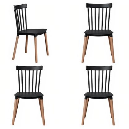 Pack de 4 Sillas Windsor Negras - Relámpago.Shop
