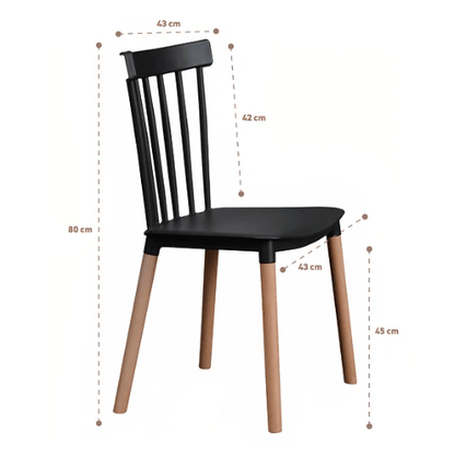 Pack de 4 Sillas Windsor Negras - Relámpago.Shop